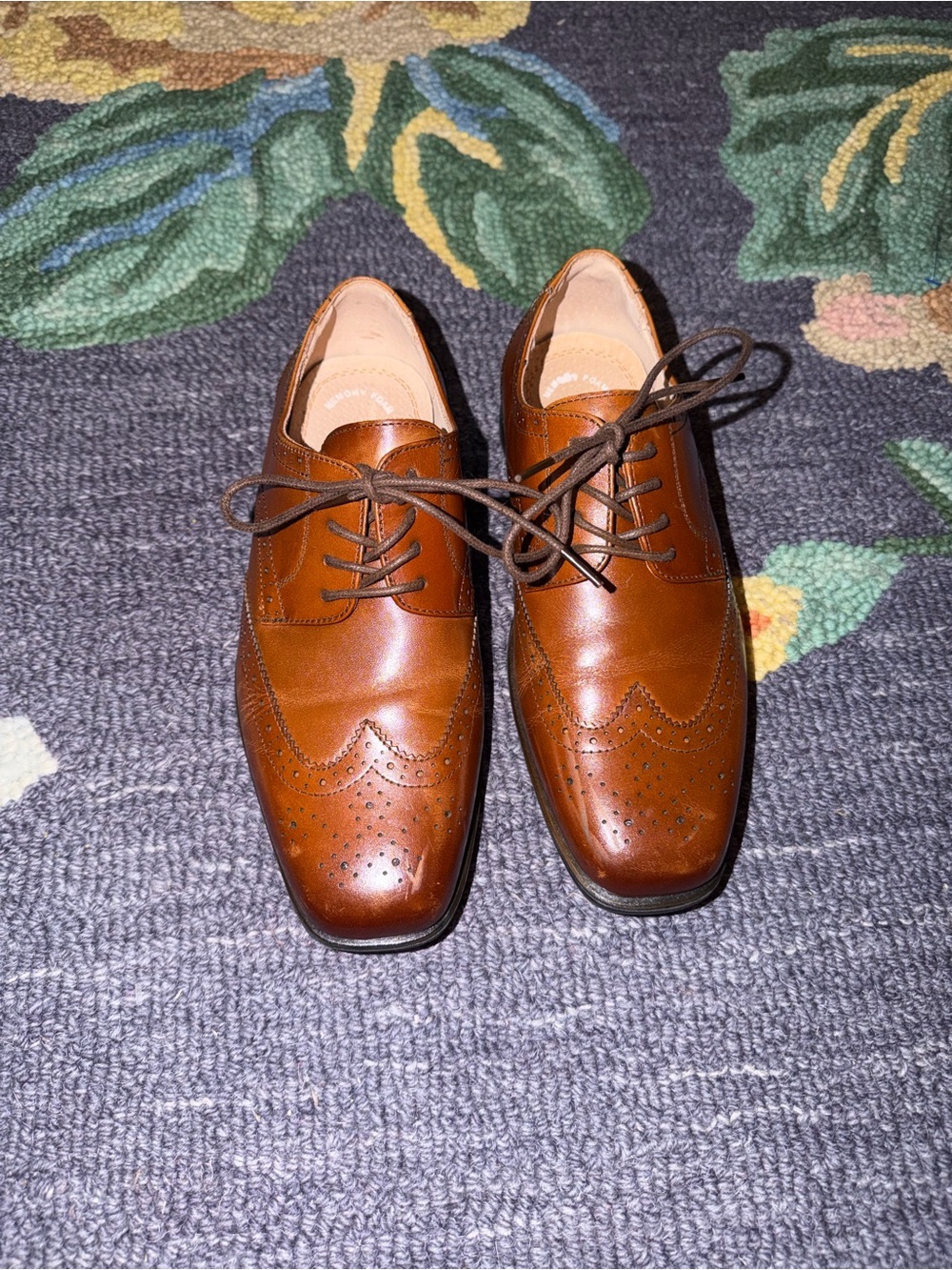 Boys Florsheim Classic Brown Leather Wingtip Dress Shoes